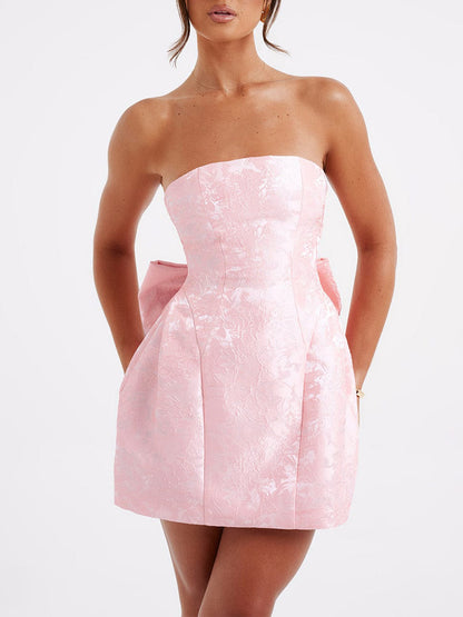 Elaine™ | Jacquard Strapless Mini Dress