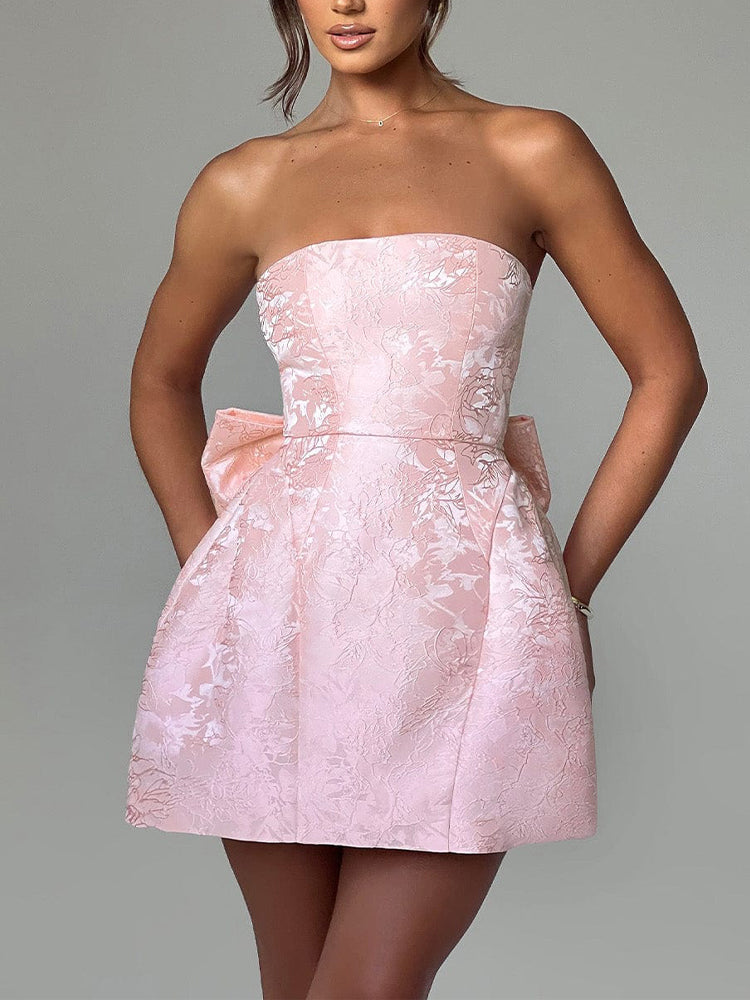 Elaine™ | Jacquard Strapless Mini Dress