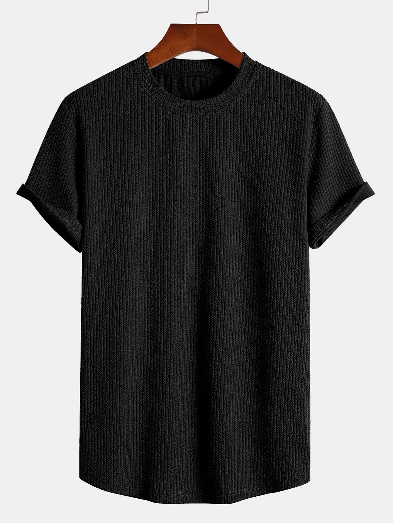 Tommy™ | Ribbed Arc Hem T-Shirt